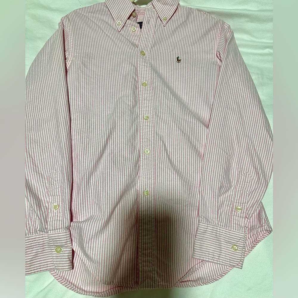 Ralph Lauren Oxford- XS Women Pink Striped Shirt
